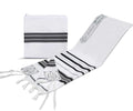 Tallit, Prayer Shawl, Scarf Style-Black & Silver